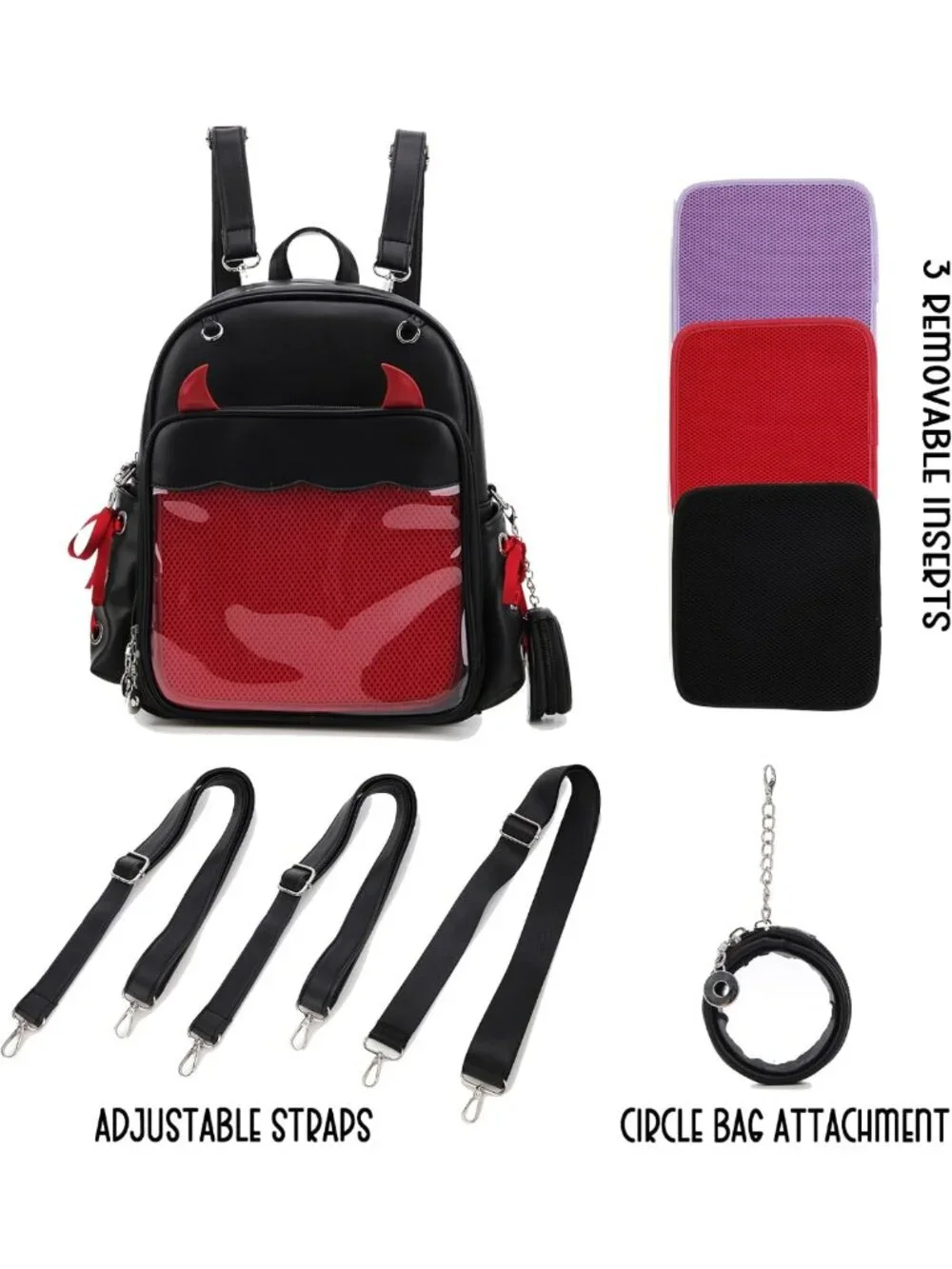 Gothic Multi-Purpose Backpack for Women | Cosplay & Halloween Enamel Pin Bag